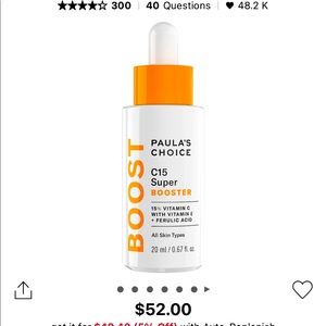 Paula's Choice C15 Vitamin C Super Booster
Paulas Choice Vit C booster Drops
